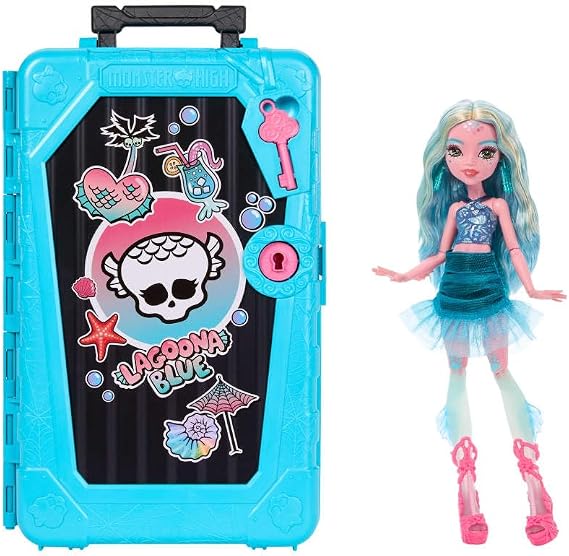 Monster High Gizemli Arkadaşlar Muhteşem Tatil seti, Lagoona Blue bebek ve aksesuarlar, bavul ve giysiler gibi 19'dan fazla sürpriz, JDR51 | Hedef: Gore-geous Oasis Deniz Canavarı Bebek ve Aksesuar Seti Bavul ve Giysiler gibi 19+ Sürprizler, JDR51
