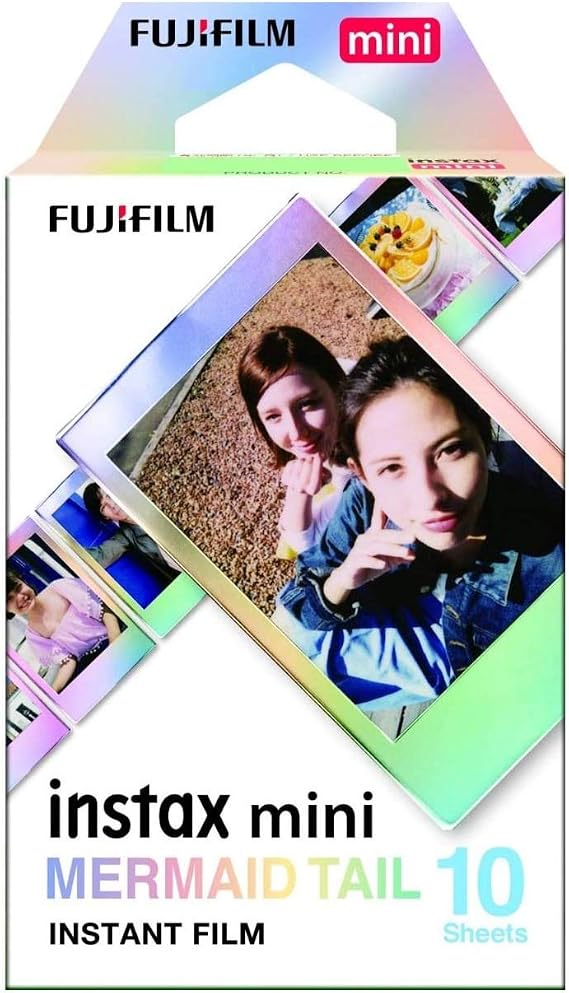 Fujifilm Instax Mini Mermaid Tail Film - 10 Exposures | Instant color photography with mermaid tail border and 10 exposures