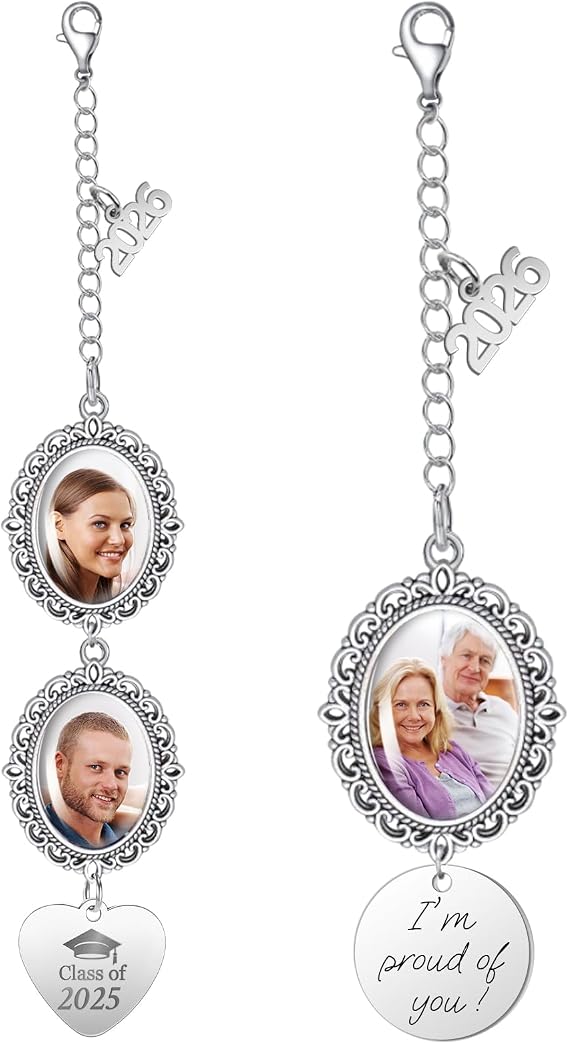 2025 Personalized Graduation Cap Decorations Memorial Tassel Charm Custom Graduation Cap Topper with Photo Charms