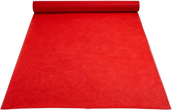 Juvale Red Carpet Runner for Party - Ceremony Entrance Decor with Red Party Carpet - Versatile Aisle Covering As Wedding Runner - Event Accent for Outdoor Decoration - 3' x 100', Polyester Low Pile