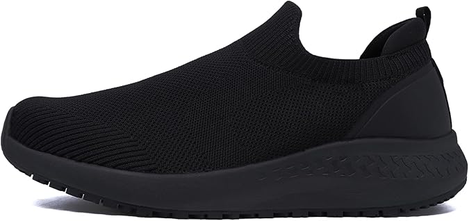 Women's Non Slip Work Shoes Food Service Waterproof Slip-Resistant Chef Shoe for Kitchen Restaurant Hospital Staff Lightweight Walking Sneakers with Easy-Clean Slip-On Design