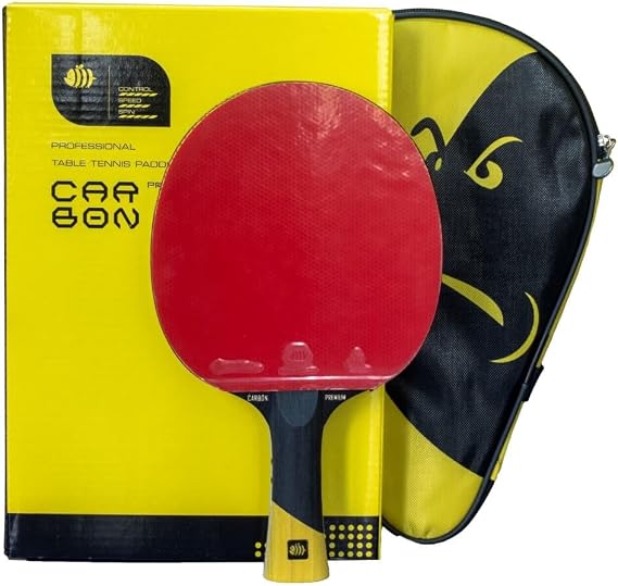 BravoBee Carbon Ping Pong Paddles-Table Tennis Rackets with Carbon Fiber for Superior Control | 7-Ply Blade, Premium Rubber, 2.0mm Sponge, Impact Reduction Tank