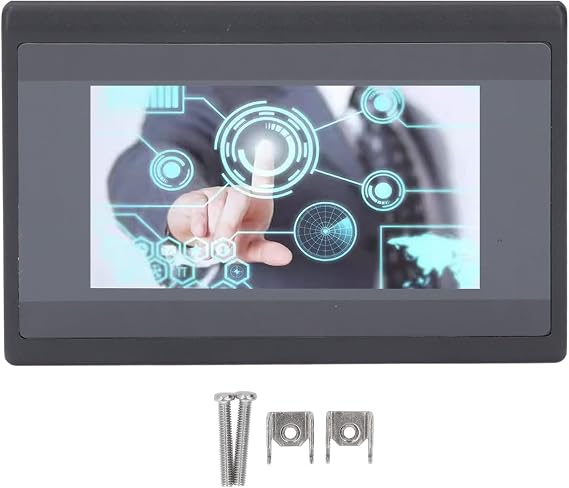 PLC Touch Screen 4.3 Inch HMI - 600MHz ARM9 CPU, 8MB DDR2 Memory, Relay Output 12 in 10 Out - Easy Install for Various Controllers