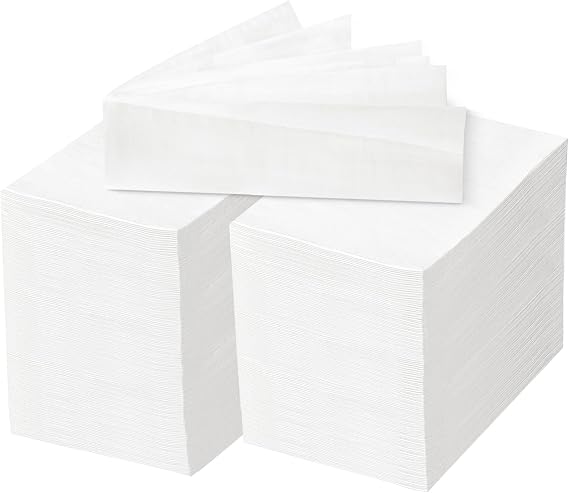 BESTVIP 200 Pack Disposable 3-Ply Paper Napkins Soft and Absorbent, | White Dinner Napkins for Guests, Bathroom Paper Hand Towels, Perfect for Kitchen, Dinner, Party, Wedding or Event
