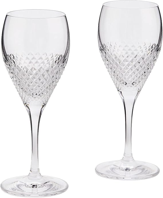 Wedgwood Vera Diamond Mosaic Goblet Pair