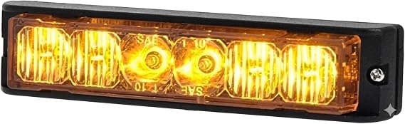 Strobes N More E6 LED Lighthead - Professional-Grade 3W Emergency Warning Light with 21 Flash Patterns - Waterproof SAE-Rated - Amber