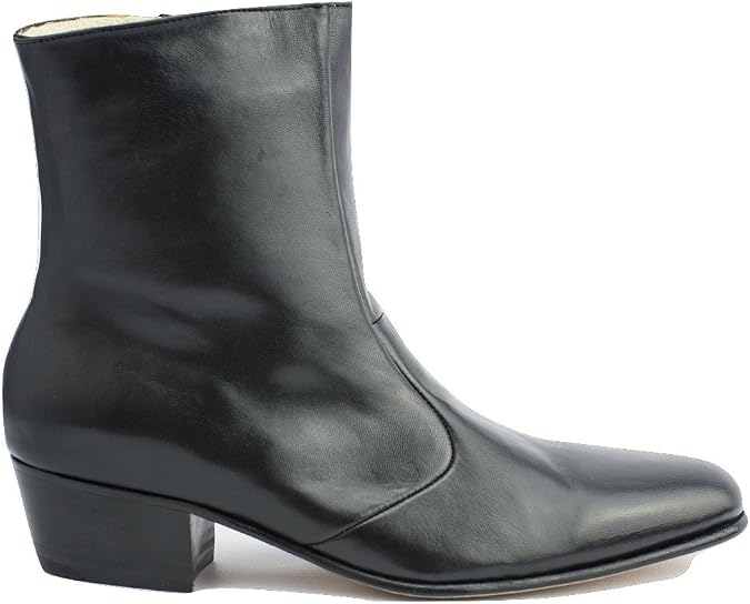 Luciano Men's High Heel Dress Boots (Black)