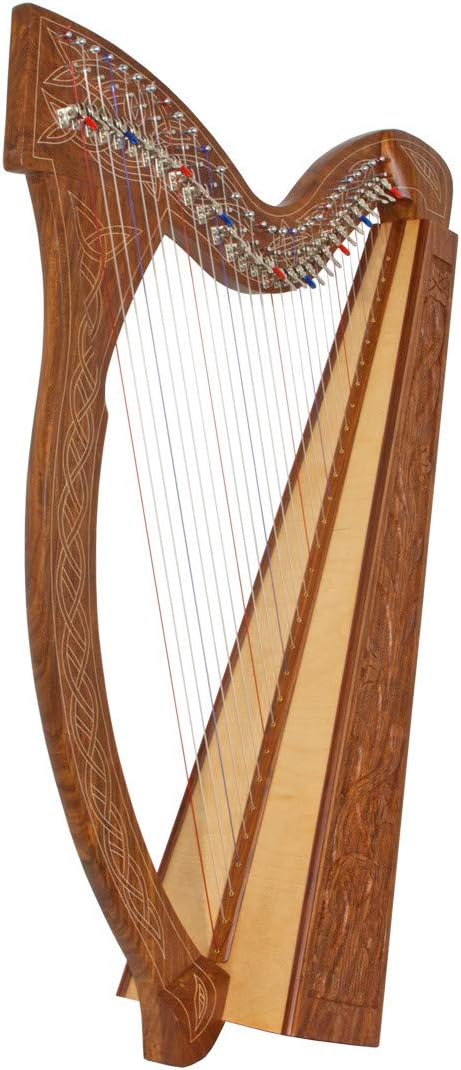 29-String Minstrel Harp w/Chelby Levers - Vine Design