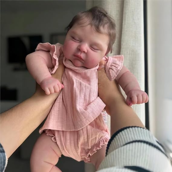 iCradle Lovely Real Look 20 Inch Reborn Baby Girl Doll Rooted Hair Soft Body Baby Doll Realistic Newborn Doll Real Life Baby Doll Toy Gift for Ages 3+