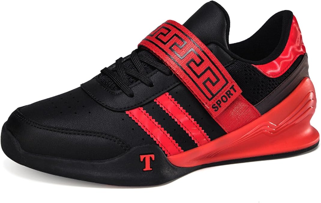 Mens Weightlifting Shoes Anti-Slip Deadlift Squat Shoes Breathable Lightweight Fitness Cross-Trainer for Gym Powerlifting Heavy Lifting