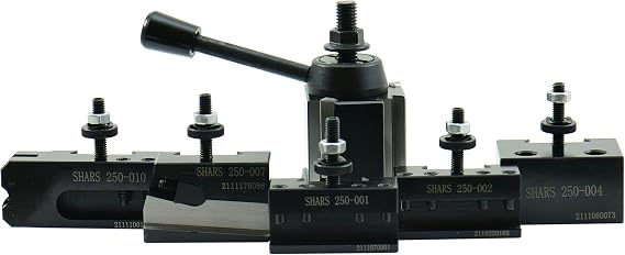 Shars OXA Wedge Type CNC Lathe Quick Change Tool Post 6 PCS Set For 6" - 9" Lathe Swing, Cutoff Tool 4° 202-9460 S