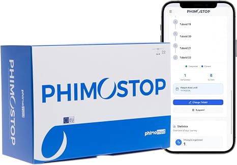 Phimomed Phimostop 4.0 Phimosis Stretching Rings Set Phimosis Rings Stretching Instrument with 22 Silicone Tubes