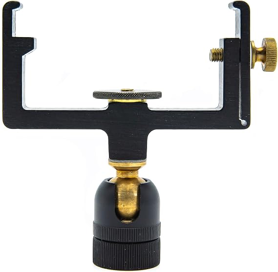 Brunton Ball & Socket Stability Mount for Pocket Transit Compass Non-Magnetic Aluminum/Brass Tripod Adapter with 1/4-20 Thread for Precise Level Azimuth & Inclination Readings
