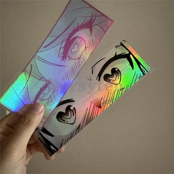 Horayten Japanese Anime Girl Peeker Car Stickers Peeping Love Eyes Motor Racing Auto Truck Body Window Decals Waterproof Laser 2PCS