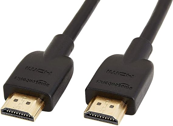 Amazon Basics HDMI Cable, 2-Pack, 3ft, 4K@60Hz, High-Speed 4K HDMI 2.0 Cord for Blu-ray, Ethernet, 2160p, 48 bit, Compatible with TV/PS5/Xbox/Roku, Black