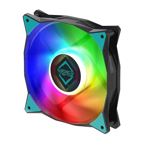 Iceberg Thermal IceGALE Addressable RGB 120mm PWM Dual Ball Bearing ARGB Case Fan (Black)
