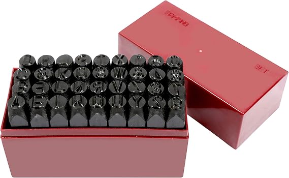 36 pc 3/8" Steel Metal Punch Letter & Number Stamp Stamping Kit Set with Case