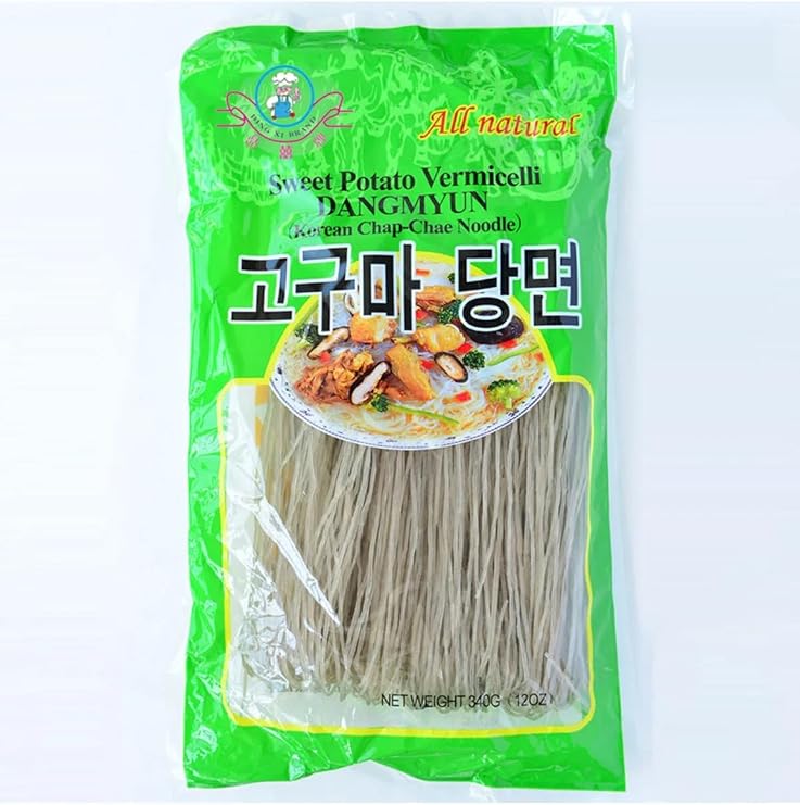 Ding Xi Sweet Potato Vermicelli Dangmyun, Kore Tatlı Patates Eriştesi, Chap-Chae Noodle, 340g