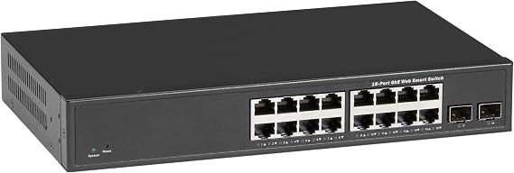 Gigabit Ethernet (1000-Mbps) Web Smart Switch - (16) 10/100/1000-Mbps Copper Rj4