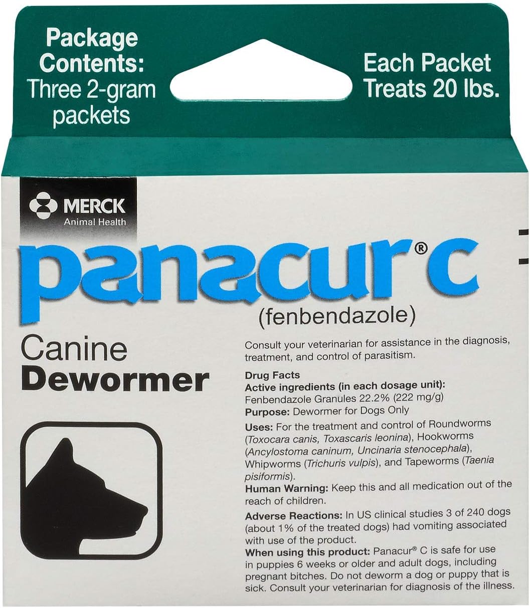 Panacur C Canine Dewormer fenbendazole, 2 gram,White