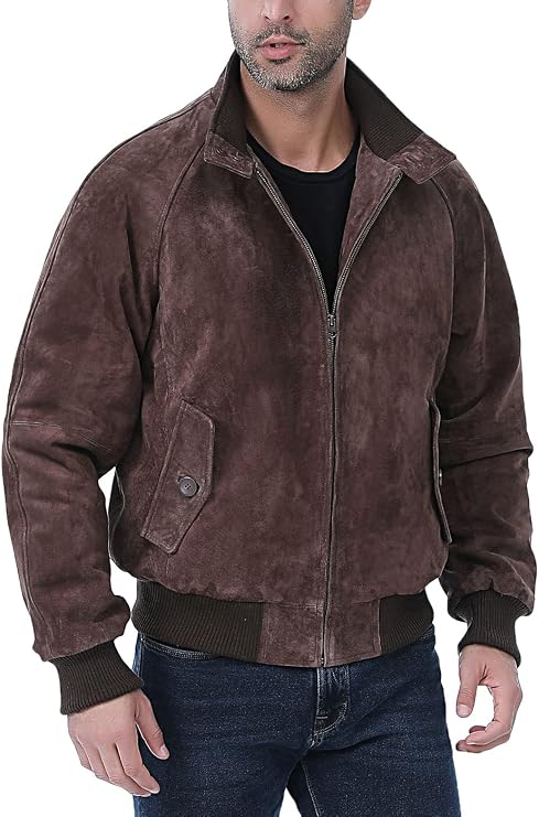 Landing Leathers Men WWII Leather Bomber Jacket with Removable Liner (Also available in Big & Tall)