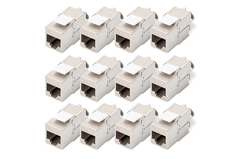 DIGITUS Cat 6A Keystone Module - 12 Pack - Shielded - 500MHz 10Base-T