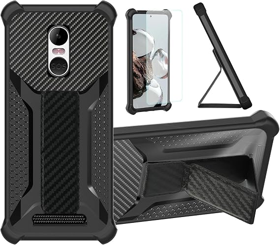 Aroepurt Case for brondi Amico Smartphone XS Phone Case Stand Cover [with Tempered Glass Screen Protector] Hybrid Case [Folding Support Magnetic] [Frosted Anti-Fingerprint] Black