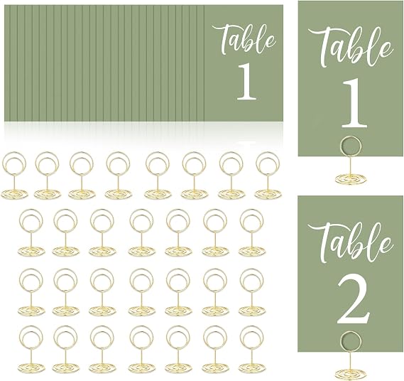 Table Numbers Cards 1-30 Wedding Table Numbers with Holder Table Number Stands Bulk Wedding Table Signs Sage Green with Head Table Card for Bridal Shower Wedding Anniversary Birthday (Sage Green)
