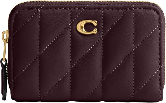 COACH Quilted Pillow Leather Small Zip Around Card Case