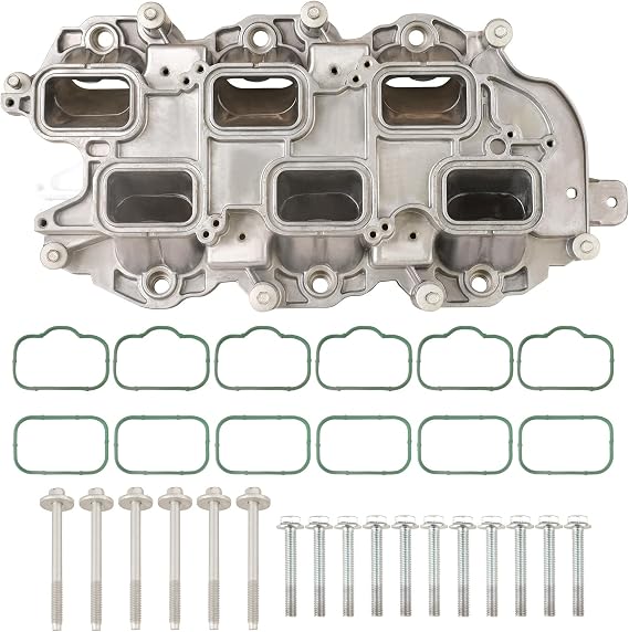 MITZONE Upgrade Aluminum Lower Intake Manifold with Gasket Compatible with 2011-2021 Jeep Dodge RAM Chrysler 3.6L V6 Vehicles Grand Cherokee Wrangler Journey Grand Caravan Town & Country 05184199AF