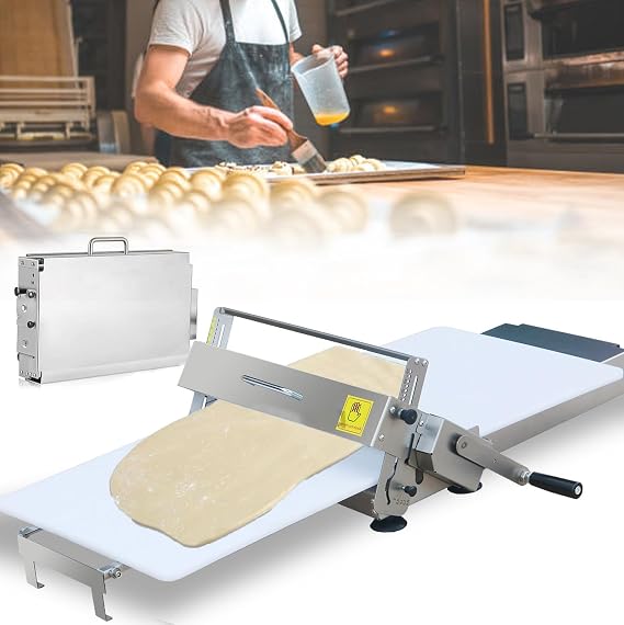 Sheeter Board Manual Dough Roller Machine, Manual Dough Roller Machine, Compact Dough Sheeter, Adjustable Thickness 0.2-25mm, for Bakery, Pizza and Croissants A300