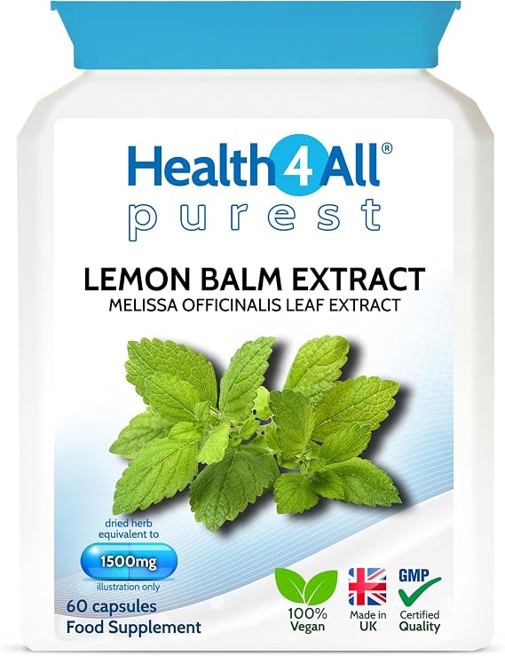 Lemon Balm Extract 1500mg, 60 Capsules, 2 Months Supply, Sleep Support