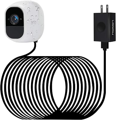 LANMU 26ft Weatherproof Outdoor Power Cable Compatible with Arlo ProPro 2GoSecurity Light with Quick Charge 3.0 Power Adapter Charger and Cord