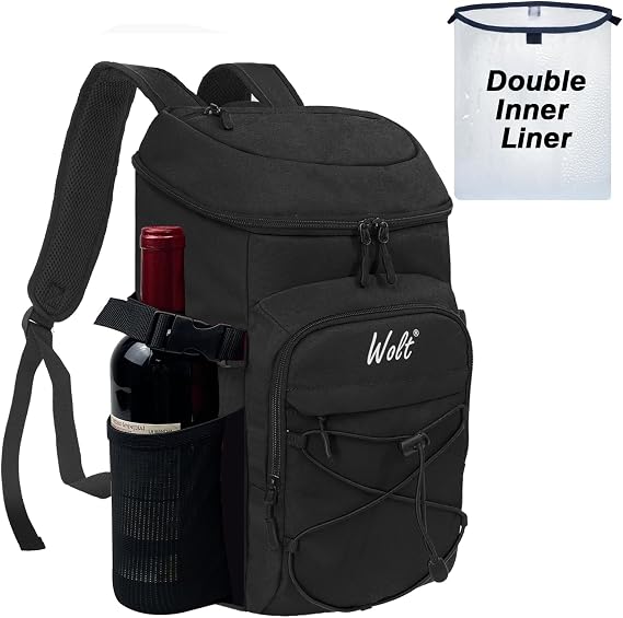 WOLT Cooler Backpack,24 Cans Insulated Backpack Cooler Leakproof,Lightweight Soft Cooler Bag,Camping Cooler,Large Capacity Beach Cooler,Waterproof Travel Cooler Lunch Backpack for Hiking