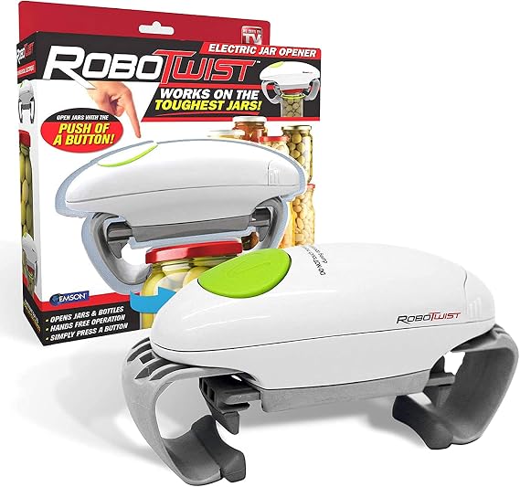 Robo Twist Electric Jar Opener The Original RoboTwist One Touch Electric Handsfree Easy Jar Opener, Works for Jars - As Seen on TV