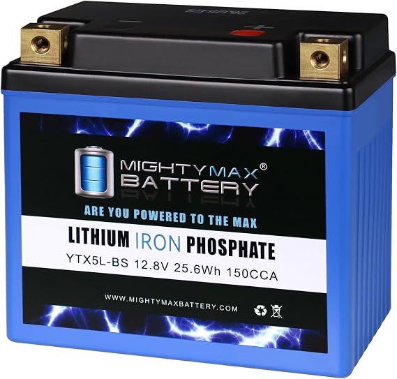 Mighty Max Battery YTX5L-BS Lithium Battery Replaces Honda 50 NPS50, S Ruckus 03-17