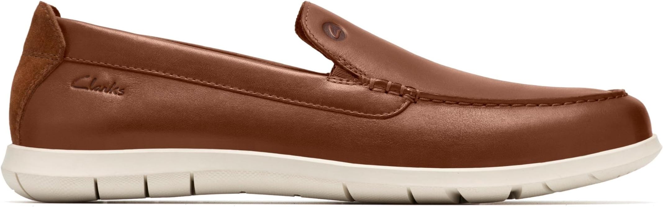 Clarks Mens Flexway Step Loafer Tan Loafers,Slip Ons