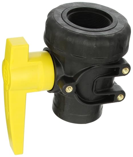 Green Leaf SU200E Polypropylene Single Union Ball Valve, Full Port, 2" NPT Female