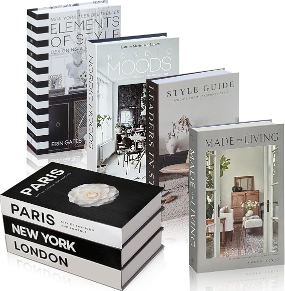 Foldable Fake Book Accessories 7Pcs,Fashion Decorative Home Accessories Ornaments For Living Room, Shelves Display Books For Office,Home Decor,Coffee Table Decor.Book Storage Decoration