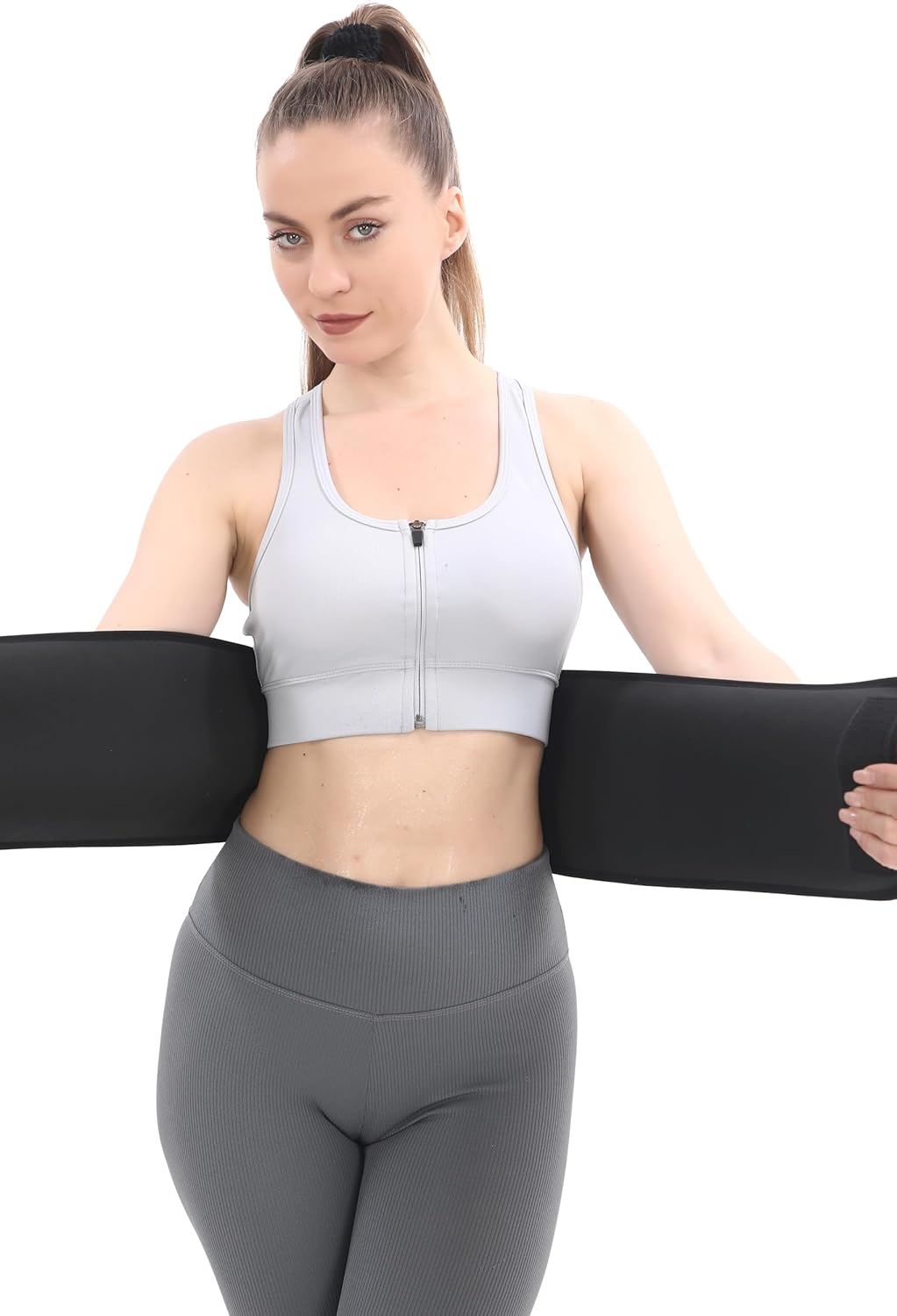 Black Waist Trimmer Abdominal Belt Unisex Top Actuator Neoprene Premium Quality Corset Body Shaper Exercise SaunaBLACK Thermal Waist Belt