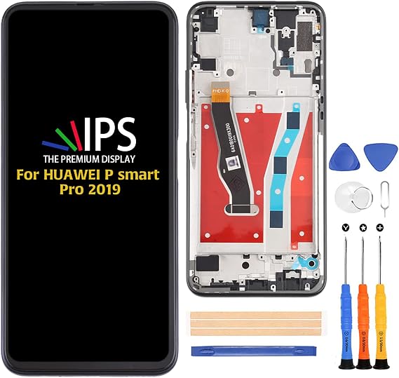 A-MIND for Huawei Y9s/P Smart Pro 2019 Screen Replacement STK-L21 STK-LX3 STK-L22 LCD Display Touch Digitizer Full Assembly Repair Kits with Tools (Purple with Frame)