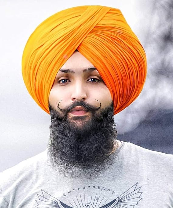Fairdeal Sikh Religious Punjabi Turban Kesri Turban Pagri Pagg Headwear Pagdi Full Voile 5.5 Meter Double stitch