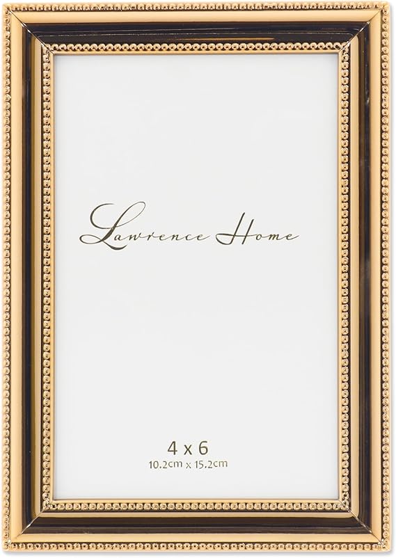 Lawrence Frames Classic Bead Frame, 4x6, Gold