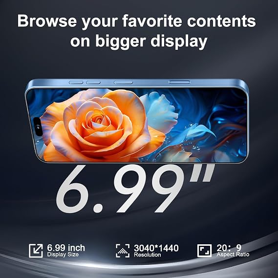 16PM 5G Unlocked Smartphone,12GB+512G (Titanium Blues)