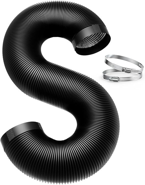 Flexible 8-Inch Aluminum Ducting, Heavy-Duty Four-Layer Protection, 8-Feet Long for Heating Cooling Ventilation and Exhaust