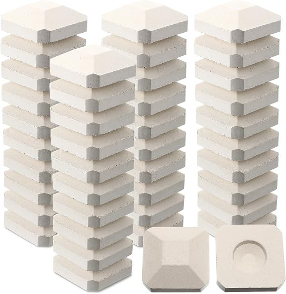 Baquler 30 Pcs Ceramic Briquettes for Gas Grill Replacement 2"x2" Universal BBQ Grill Briquettes, Reusable Even Heat Distribution Stone for Most Grills, Reusable Heat Plates Alternative