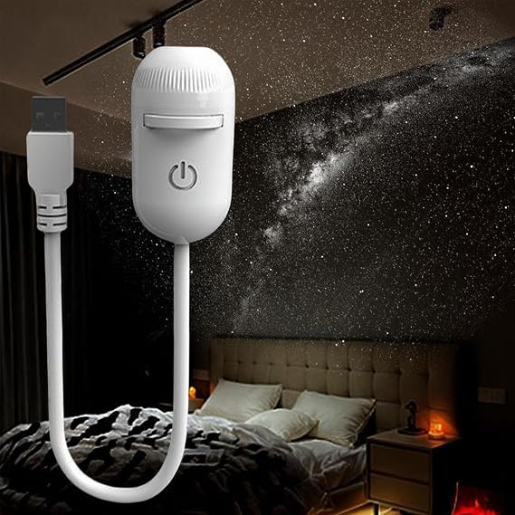 Galaxy Projector, 2-in-1 Starry Sky Projector & Night Light, 360 Adjustable LED Space Galaxy Lamp, Milky Way Mood Lighting, HD Image Star Projectors for Bedroom Hallway Ceiling Decor (12Pcs)