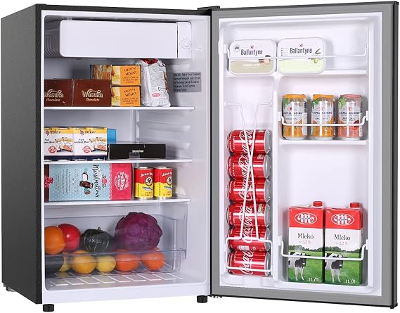 4.5 Cu.Ft Compact Fridge Mini Refrigerator with Freezer Small Refrigerator Auto Defrost,Super Quiet,6 Adjustable Mechanical Thermostat,Energy Saving,LED Inside for Room Dorm Office (Black)