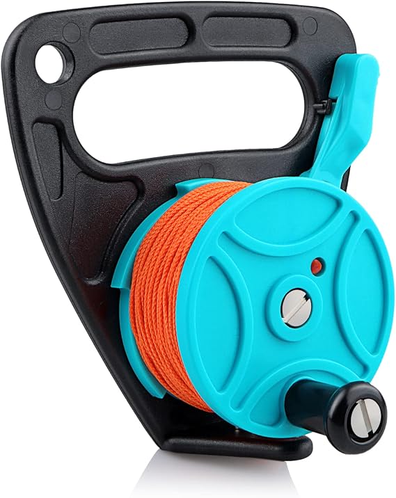Scuba Dive Reel with Thumb Stopper and 150ft Line Blue