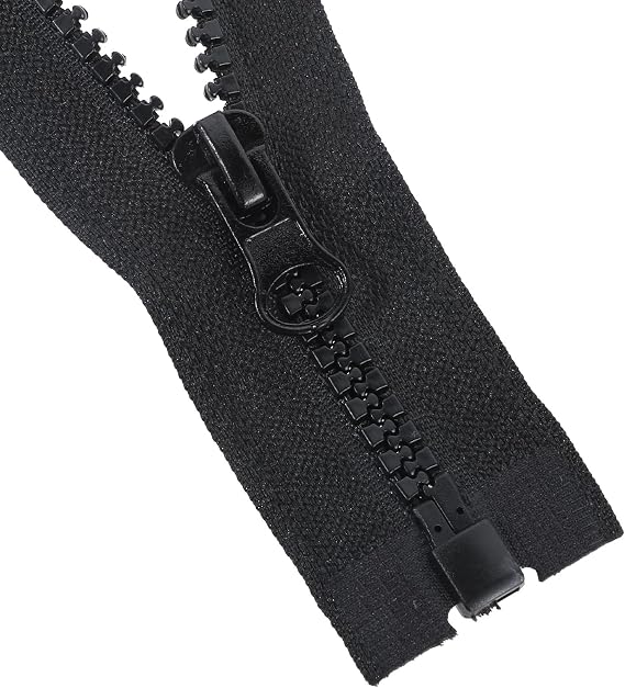 Separating Jacket Zipper 2 PCS Black Molded Plastic Zipper 16 Inch
